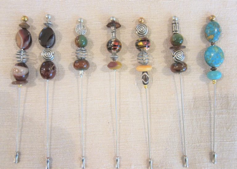 #9 - Achate, Mosaiktürkis, Howlith, Mookait, Muranoglas, Bein, Horn, Altsilber, Echtsilber